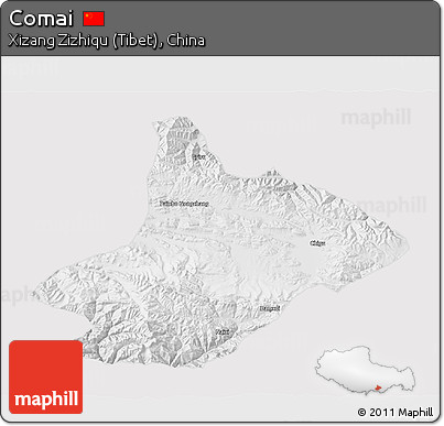Physical 3D Map of Comai, cropped outside
