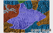 Political 3D Map of Comai, darken