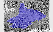 Political 3D Map of Comai, desaturated