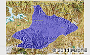 Political 3D Map of Comai, satellite outside