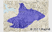 Political 3D Map of Comai, shaded relief outside