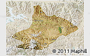 Satellite 3D Map of Comai, lighten