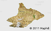 Satellite 3D Map of Comai, single color outside