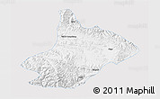 Silver Style 3D Map of Comai, single color outside