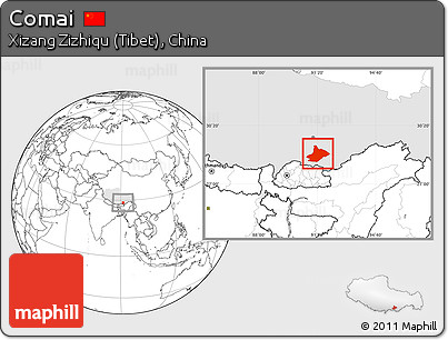 Blank Location Map of Comai, highlighted parent region