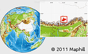Physical Location Map of Comai, highlighted country