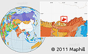 Political Location Map of Comai, highlighted country