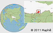 Savanna Style Location Map of Comai, highlighted parent region