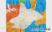 Shaded Relief Map of Comai, political outside