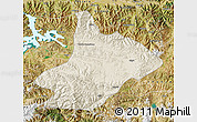 Shaded Relief Map of Comai, satellite outside