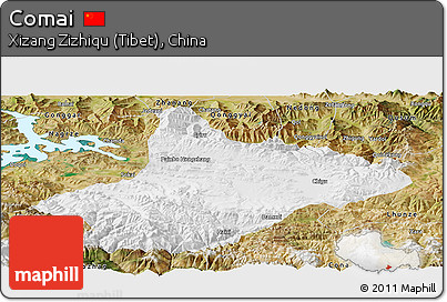 Physical Panoramic Map of Comai, satellite outside