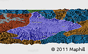 Political Panoramic Map of Comai, darken