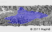 Political Panoramic Map of Comai, desaturated