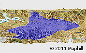 Political Panoramic Map of Comai, satellite outside