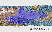 Political Panoramic Map of Comai, semi-desaturated