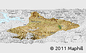 Satellite Panoramic Map of Comai, physical outside