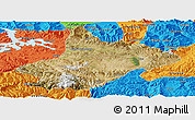 Satellite Panoramic Map of Comai, political outside