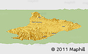 Savanna Style Panoramic Map of Comai, single color outside