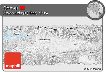 Silver Style Panoramic Map of Comai