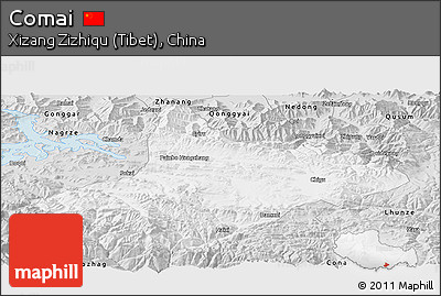 Silver Style Panoramic Map of Comai