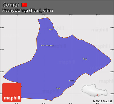 Political Simple Map of Comai, cropped outside