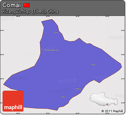 Political Simple Map of Comai, cropped outside