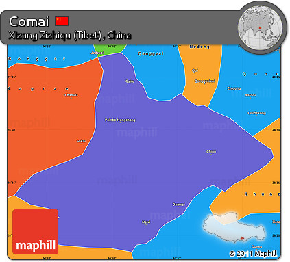 Political Simple Map of Comai