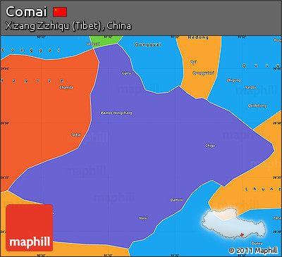 Political Simple Map of Comai