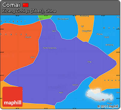 Political Simple Map of Comai