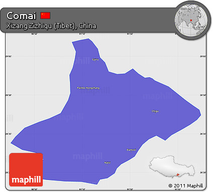 Political Simple Map of Comai, single color outside