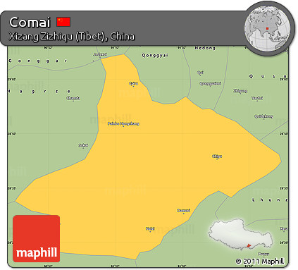 Savanna Style Simple Map of Comai