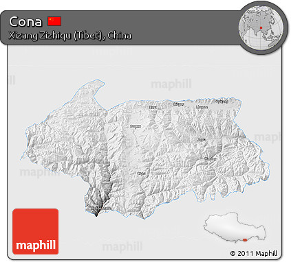 Physical 3D Map of Cona, single color outside