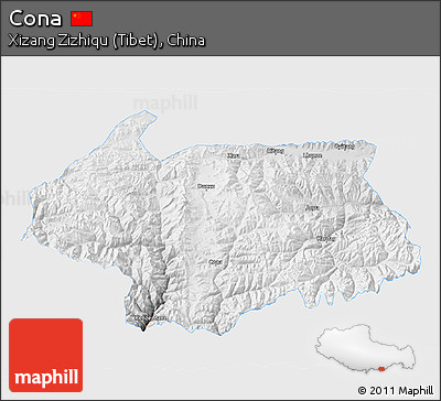 Physical 3D Map of Cona, single color outside