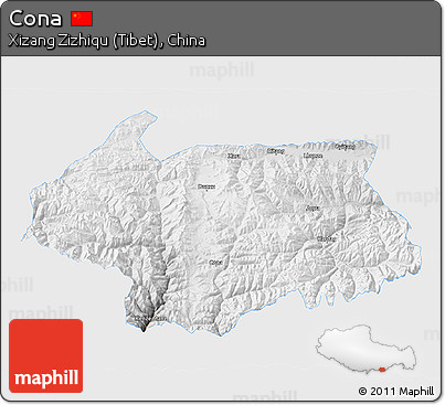 Physical 3D Map of Cona, single color outside