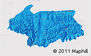 Political 3D Map of Cona, single color outside