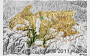 Satellite 3D Map of Cona, lighten, desaturated