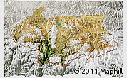Satellite 3D Map of Cona, lighten, semi-desaturated