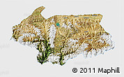 Satellite 3D Map of Cona, single color outside