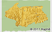 Savanna Style 3D Map of Cona, single color outside