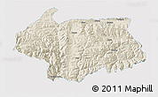 Shaded Relief 3D Map of Cona, single color outside