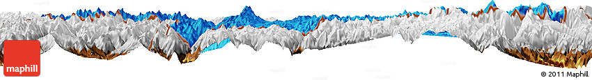 Political Horizon Map of Cona, physical outside