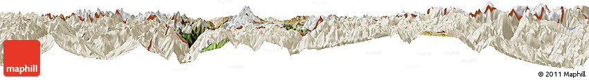 Satellite Horizon Map of Cona, shaded relief outside
