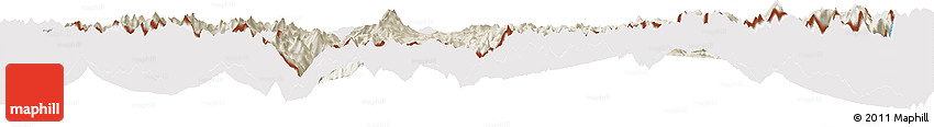 Shaded Relief Horizon Map of Cona, cropped outside