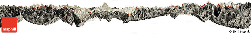 Shaded Relief Horizon Map of Cona, darken