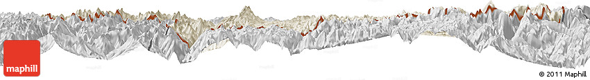 Shaded Relief Horizon Map of Cona, desaturated
