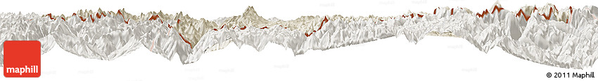 Shaded Relief Horizon Map of Cona, lighten