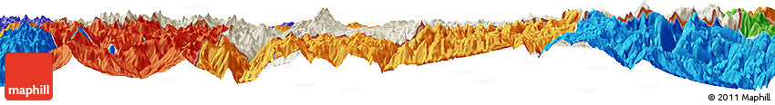 Shaded Relief Horizon Map of Cona, political outside Shaded Relief Horizon Map of Cona, political outside
