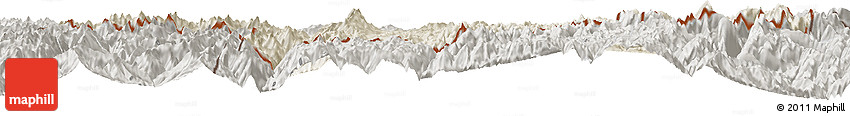 Shaded Relief Horizon Map of Cona, semi-desaturated