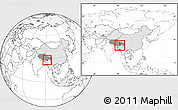 Blank Location Map of Cona, highlighted country, highlighted parent region, within the entire country