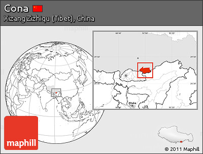 Blank Location Map of Cona, highlighted parent region